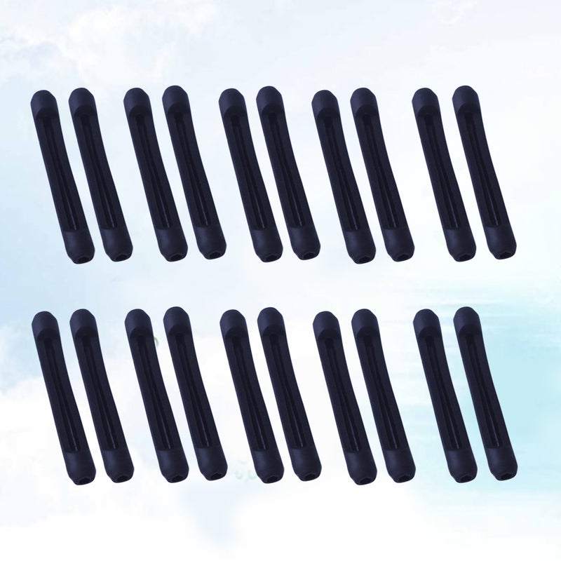 📦 20 أغطية سيليكون غير قابلة للانزلاق لأذرع النظارات سوداء متينة - Image 5