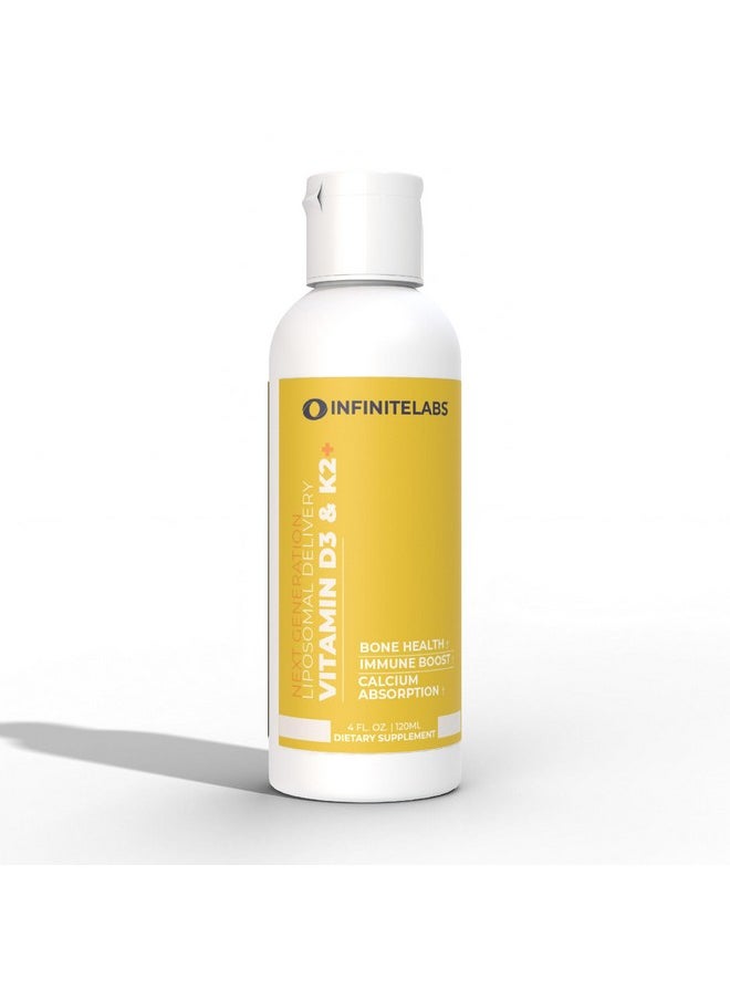 Infinite Labs Infinite Labs Liposomal Vitamin D3 & K2+ | Bone & Heart Guardian | High Absorption Formula for Optimal Bone Density & Cardiovascular Support | Gluten Free, Sugar Free | 150ML, 5 Fl Oz  - Image 1