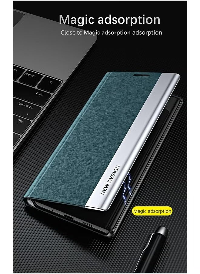 X-level - Honor X9c Flip Case,Ultra Slim TPU Leather Full Body Protection Magnetic Stand Shockproof Phone Cover,Green - Image 1
