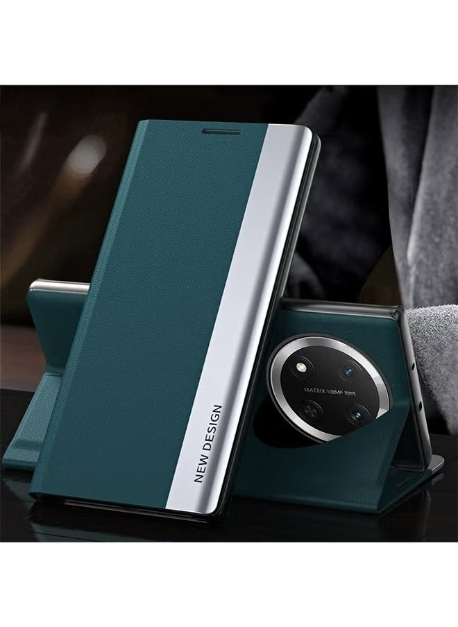 X-level - Honor X9c Flip Case,Ultra Slim TPU Leather Full Body Protection Magnetic Stand Shockproof Phone Cover,Green - Image 1