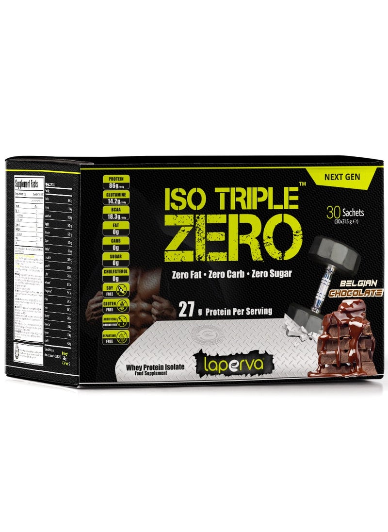Laperva Iso Triple Zero Next Generation Whey Protein Belgian Chocolate 30 Sachets 31.5 g each 