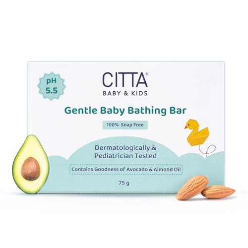 CITTA Bathing Bar for Babies & Kids | Soap-Free, No Tears | Dermatologist Approved pH Balanced Wash for Sensitive Skin | Gentle Moisturizing Formula for Soft & Glowing Skin | 75g - Image 1