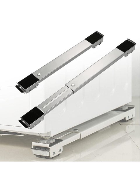 2 Pieces Adjustable Washing Machine Pedestals Frame  Drum Washing Machine Refrigerator Mobile Base  Multifunction Washing Machine Base Stand Movably Adjustable