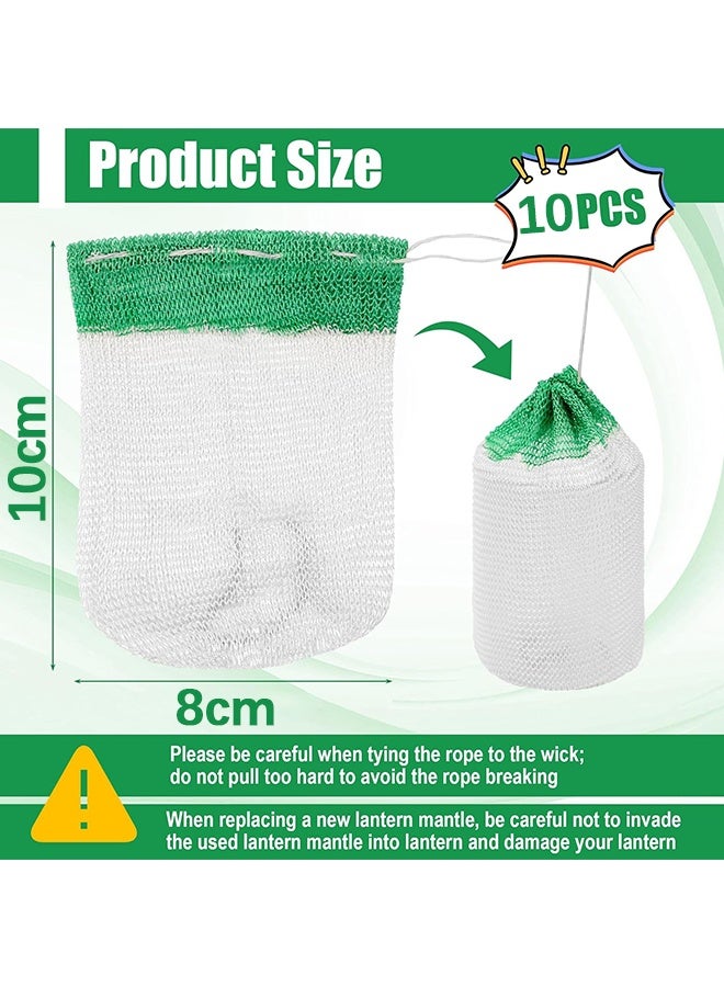 Wffo 10 Pack U-Shaped Lantern Mantles,Propane Lantern Mantle,Upgrade Camping Lamp Mantle,Gas Lamp Mantles Perfect for Outdoor Camping Fueled Lighting (Green） - Image 2