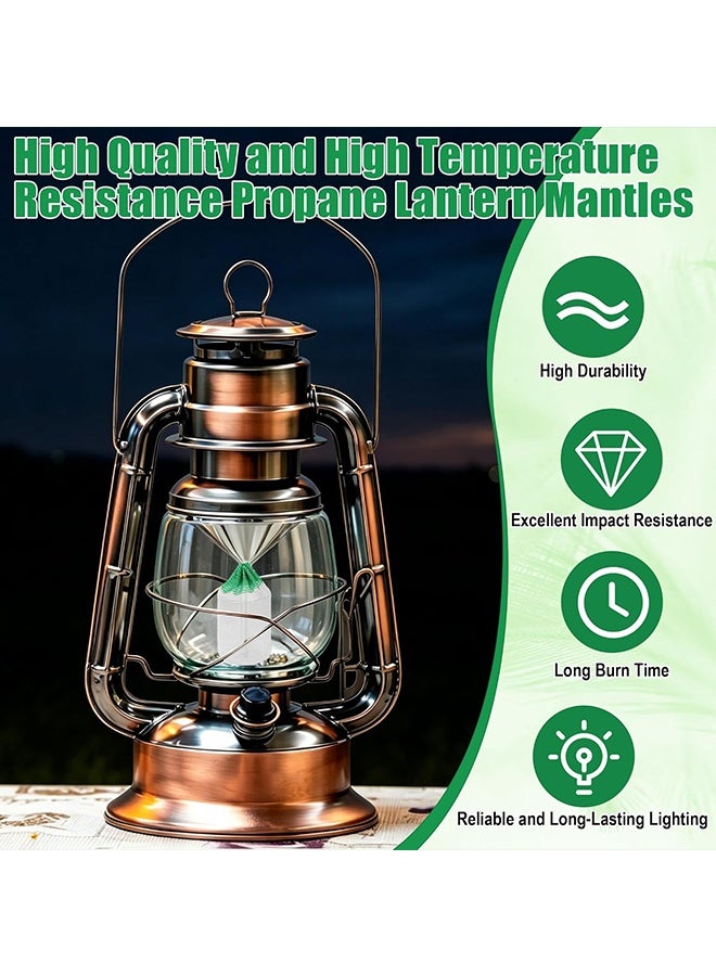Wffo 10 Pack U-Shaped Lantern Mantles,Propane Lantern Mantle,Upgrade Camping Lamp Mantle,Gas Lamp Mantles Perfect for Outdoor Camping Fueled Lighting (Green） - Image 3