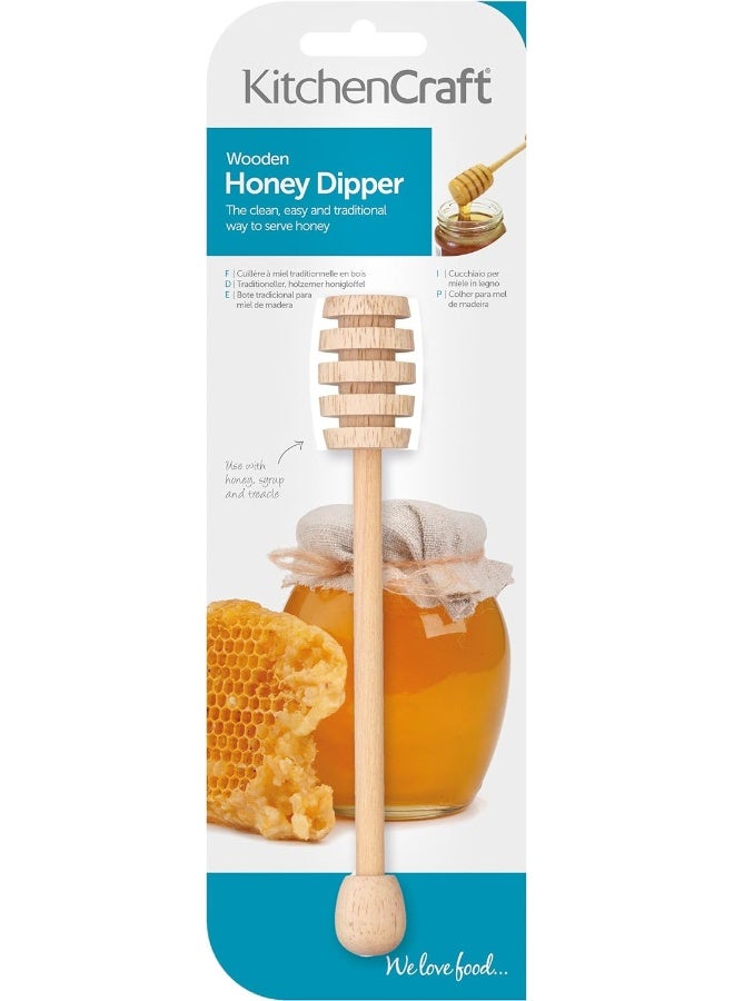 KitchenCraft Wooden Honey Dipper, Beige, 2.00 X 6.03 Cms, Kcdip  - Image 5