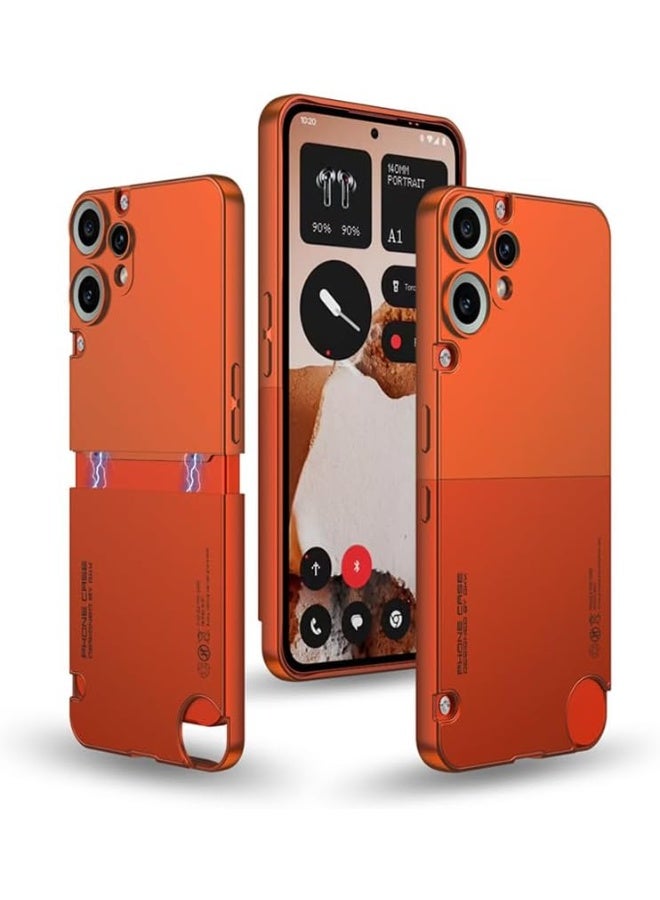 VKL Case Compatible with Nothing CMF Phone 2 Pro 5G (2025 6.77") Ultra Thin Shell Filmmagnetic Adsorption Framework Color Blocking Matte Anti Drop Protective Cover (Orange Red) - Image 1