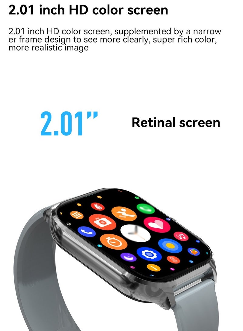 H9 Smart Watch, HD Screen Bluetooth Voice Call Smart Wrist Watch With Magnetic Charging, Lightweight Sleep Monitoring Sports Watch With Multiple Sports Modes, (1pc, Silver) - Image 3