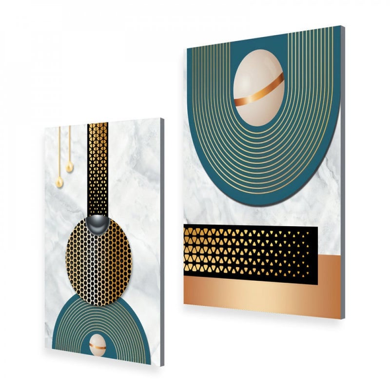 Marktna A double canvas painting with a modern design, total size 80 x 60 cm - Image 2