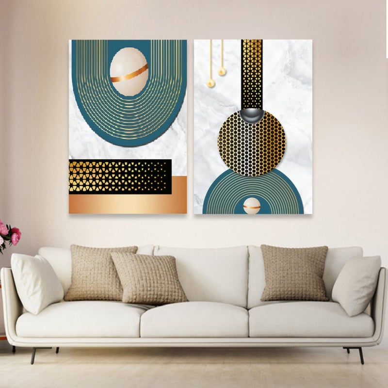 Marktna A double canvas painting with a modern design, total size 80 x 60 cm - Image 1