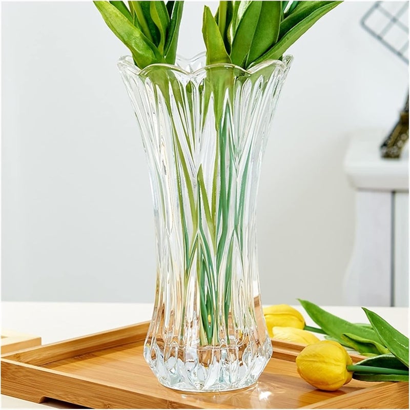 Vases Aquatic Glass Vase Decoration, Household Kitchen Living Room, Simple Modern Transparent Flower Restaurant Décor(25cm) - Image 1