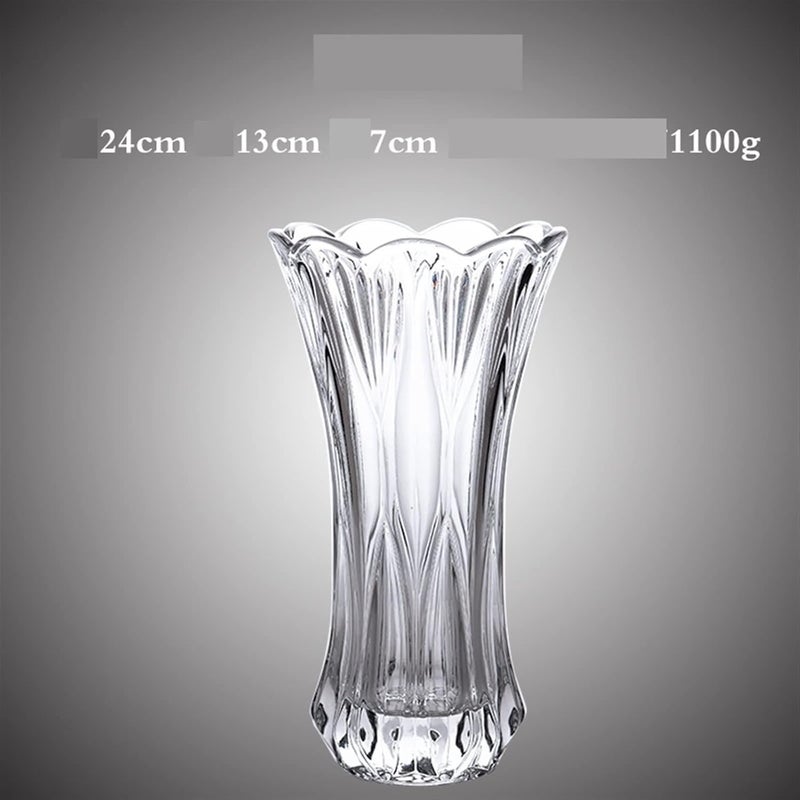 Vases Aquatic Glass Vase Decoration, Household Kitchen Living Room, Simple Modern Transparent Flower Restaurant Décor(25cm) - Image 2