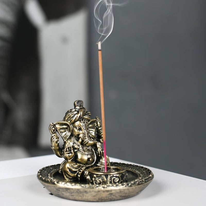 Golden 20316 Ganesha Incense Holder Oriental Art Decor for Home Office Yoga Studio - Image 5