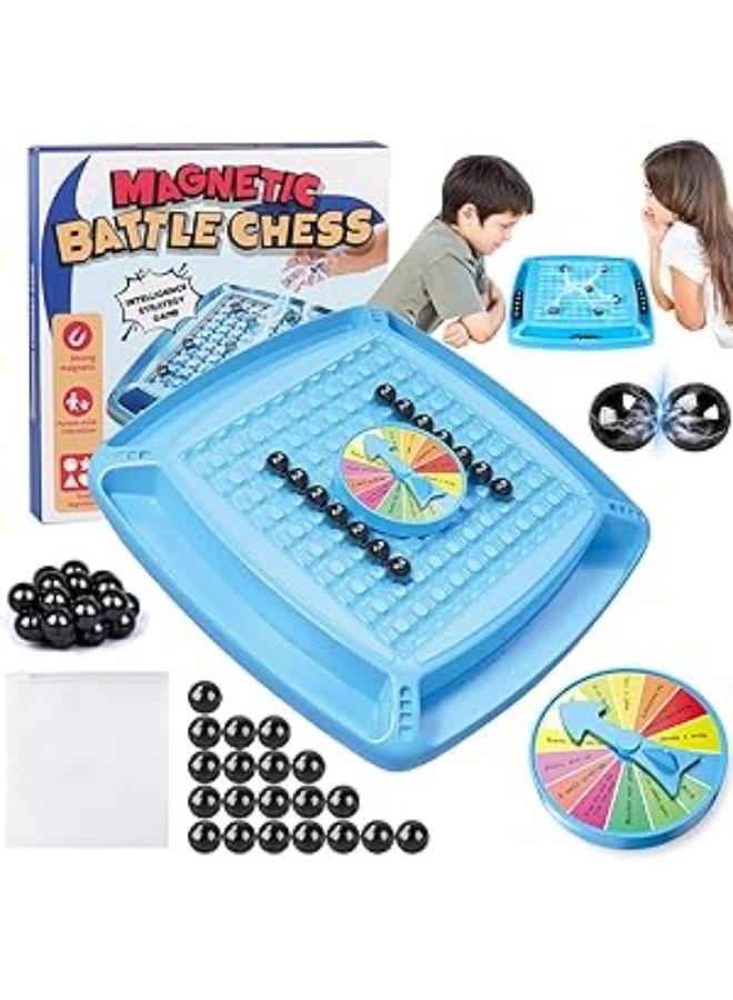 Magnetic Chess Game, Battle with Magnetic, Table, Board with Magnetic Effect, Puzzle Checkers, Puzzle Checkers Game for Family Reunions, Party (B)