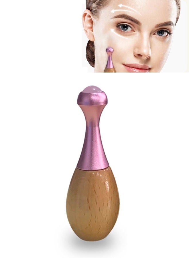 Eye Roller 2-in-1 Design Eye Cream Applicator and Natural Jade Roller, Eye Cream Massage Sticks, Face Massager Tool for Puffiness, Eye Bags, Eye Muscle Ache, 7cm (L) - Image 1