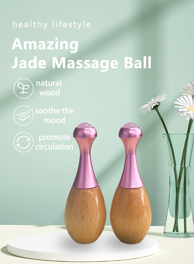 Eye Roller 2-in-1 Design Eye Cream Applicator and Natural Jade Roller, Eye Cream Massage Sticks, Face Massager Tool for Puffiness, Eye Bags, Eye Muscle Ache, 7cm (L) - Image 3