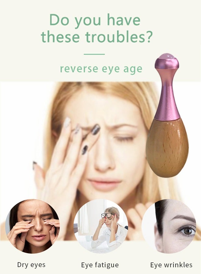 Eye Roller 2-in-1 Design Eye Cream Applicator and Natural Jade Roller, Eye Cream Massage Sticks, Face Massager Tool for Puffiness, Eye Bags, Eye Muscle Ache, 7cm (L) - Image 4