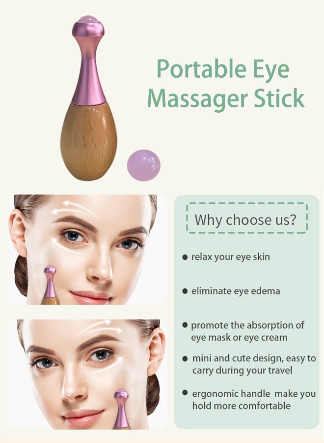 Eye Roller 2-in-1 Design Eye Cream Applicator and Natural Jade Roller, Eye Cream Massage Sticks, Face Massager Tool for Puffiness, Eye Bags, Eye Muscle Ache, 7cm (L) - Image 5