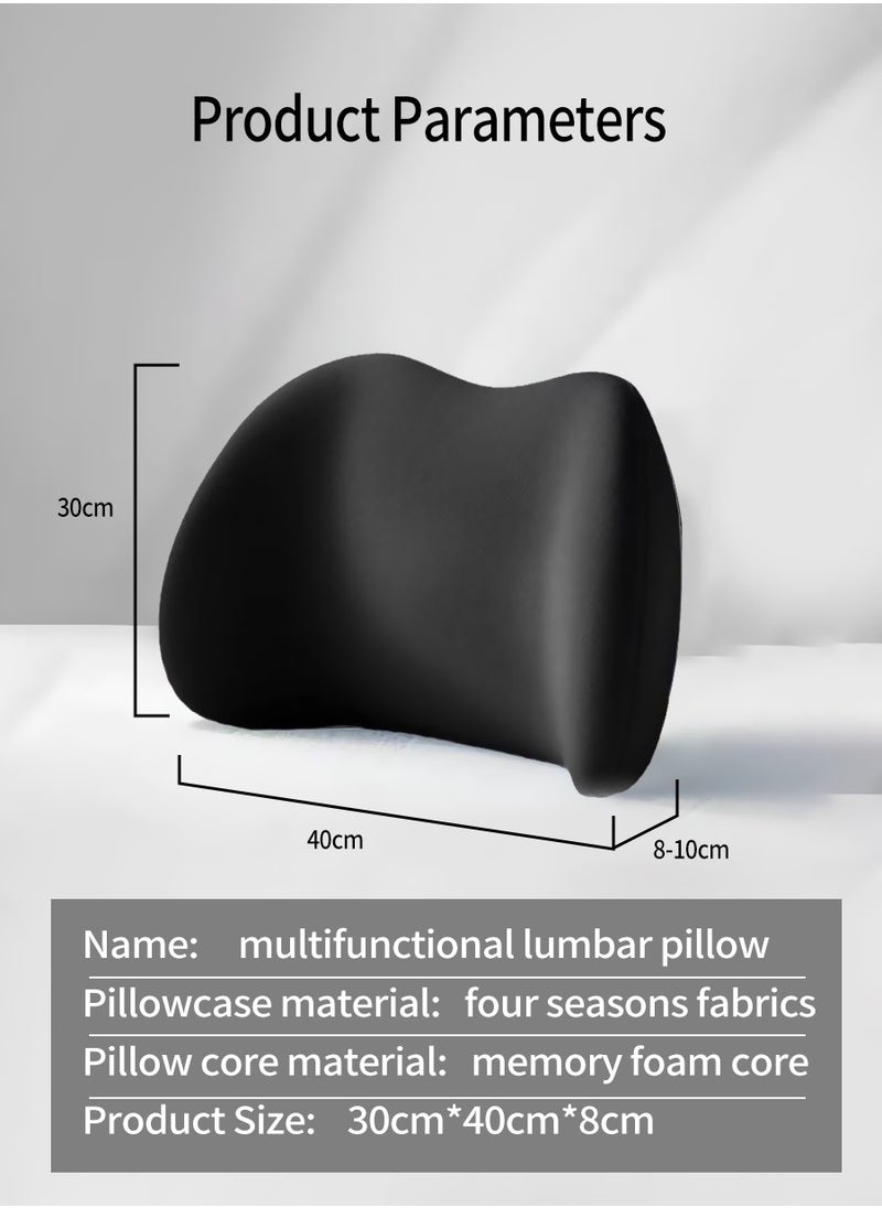 Beirui Lumbar Cushion, Lumbar Support Pillow, Memory Foam for Lower Back Pain Relief, Back Support Cushion Memory Foam Back Pain Relief Pillow with Washable Cover Bed Chair Back Pillow for Side Hip Knee Spine  - Image 3