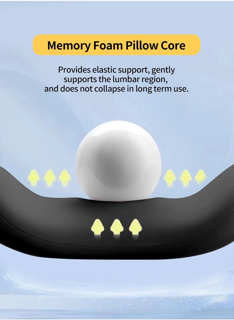 Beirui Lumbar Cushion, Lumbar Support Pillow, Memory Foam for Lower Back Pain Relief, Back Support Cushion Memory Foam Back Pain Relief Pillow with Washable Cover Bed Chair Back Pillow for Side Hip Knee Spine  - Image 5