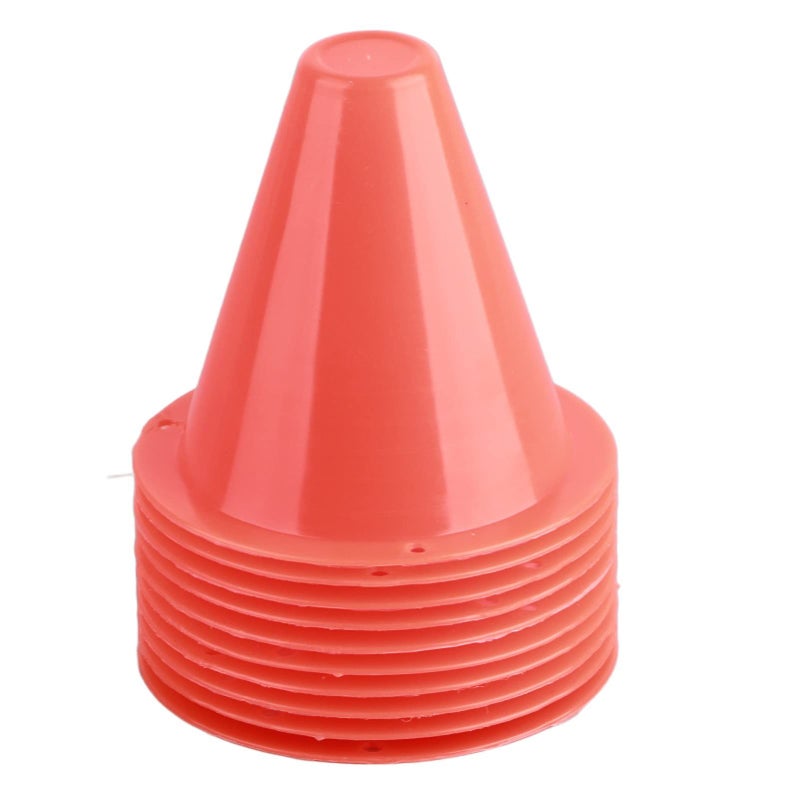 10 Orange Soccer Training Cones 3.35 Inch Plastic Field Markers for Indoor Outdoor Activity - Image 2
