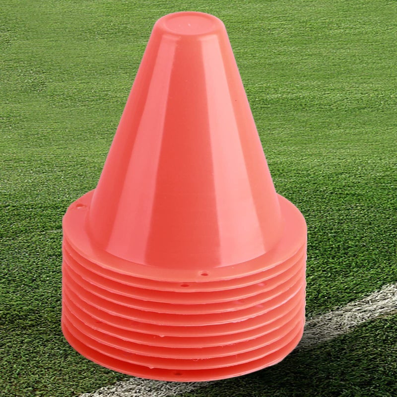 10 Orange Soccer Training Cones 3.35 Inch Plastic Field Markers for Indoor Outdoor Activity - Image 4