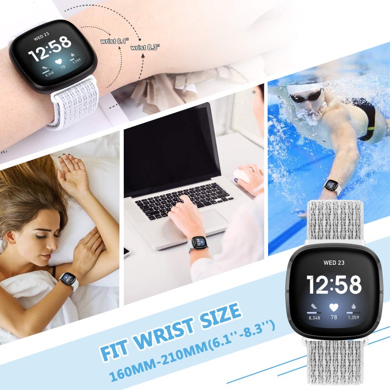 AVOD Nylon Bands Compatible with Fitbit Versa 4/Sense 2/Versa 3/Fitbit Sense, Soft Breathable Sport Adjustable Replacement Strap Women Man Wristband Accessories - Image 5