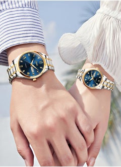 Gsquare Analog Quartz Blue Dial Stainless Steel Couple Set Watch - 5563  - Image 3