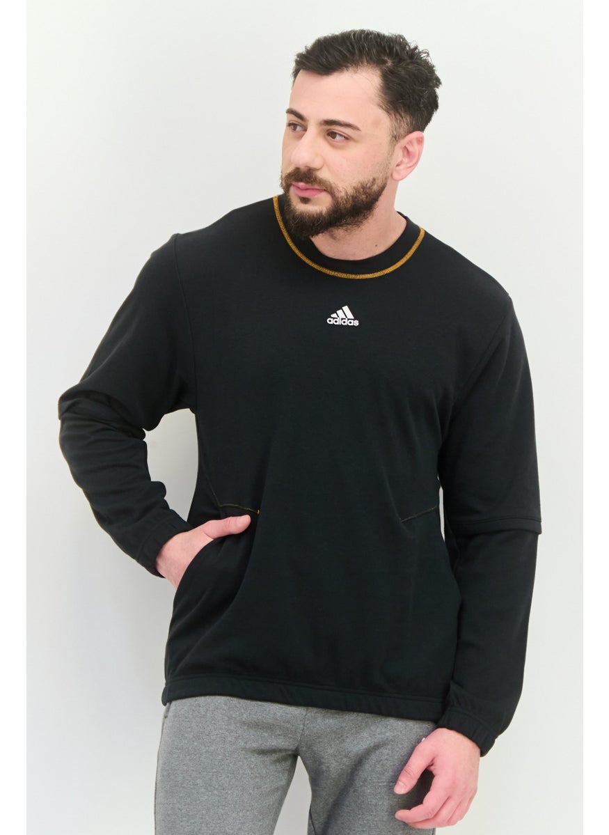 Adidas Men Sportswear Fit Long Sleeves Training Sweatshirts, Black  - Image 1