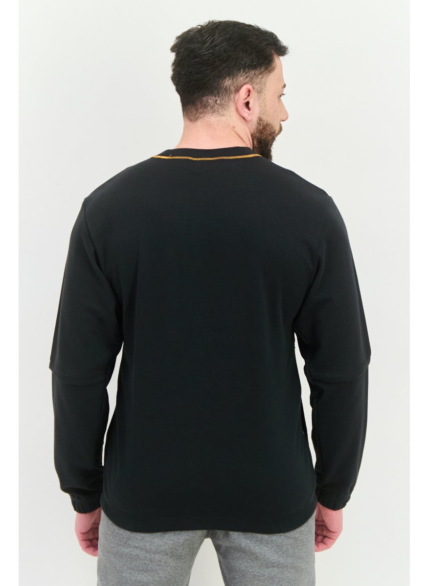 Adidas Men Sportswear Fit Long Sleeves Training Sweatshirts, Black  - Image 3