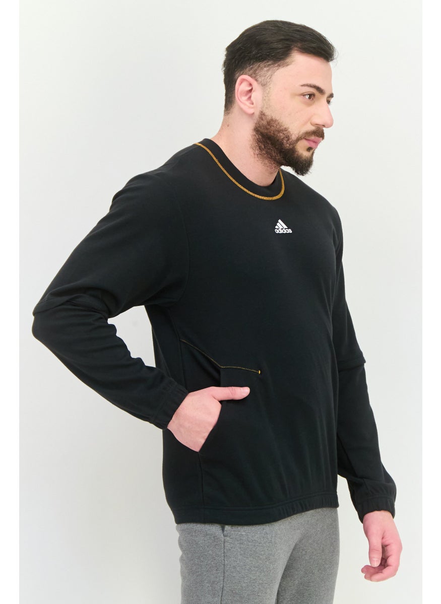 Adidas Men Sportswear Fit Long Sleeves Training Sweatshirts, Black  - Image 2