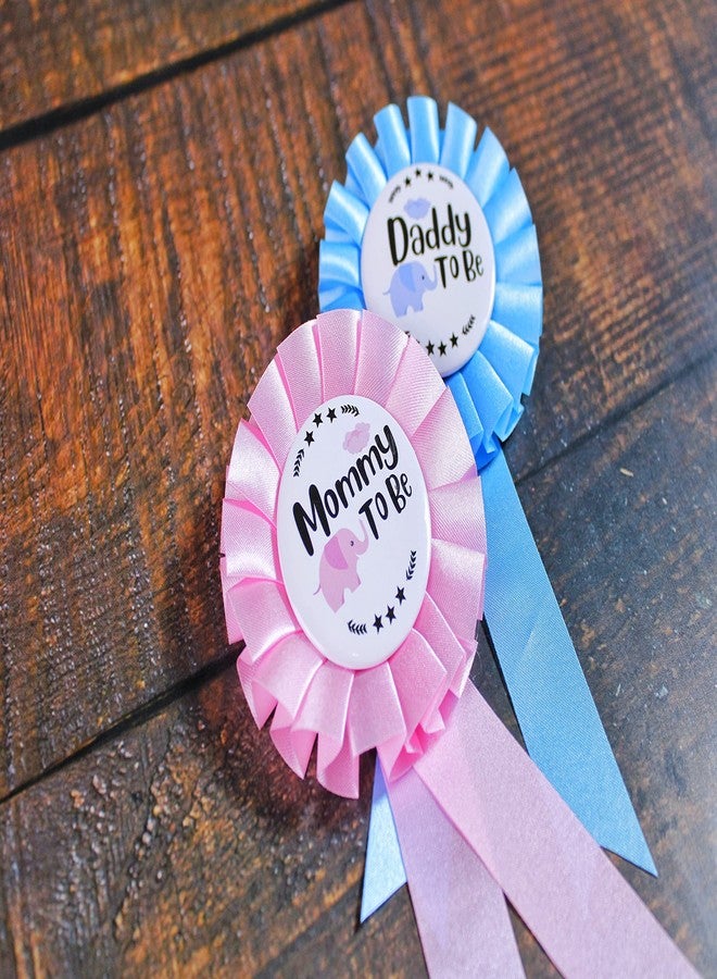 PATICARRY Elephant Themed Tinplate Badge Set, Light Pink and Blue Satin, Perfect for Baby Shower - Image 4