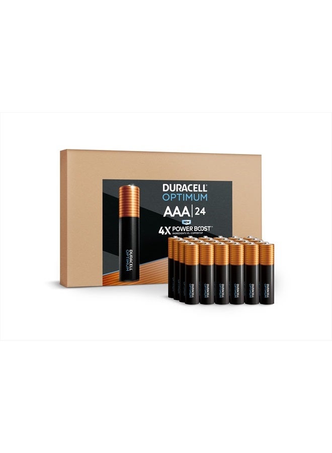 Duracell Duracell Optimum AAA Batteries, 24 Count Pack Triple A Battery with Power Boost Ingredients, Long-Lasting Power Alkaline AAA Battery for Household (Ecommerce Packaging)  - Image 1
