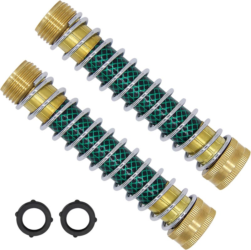 Lifynste Garden Hose Extension Adapter, Hose Kink Protector with Coil Spring, 2 Pack - Image 1