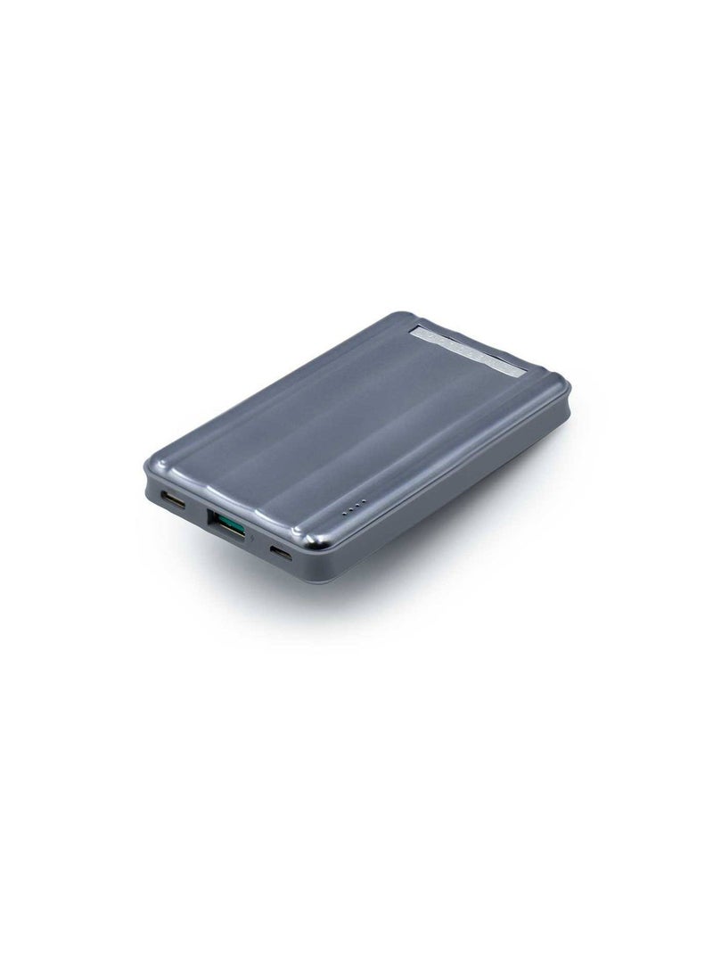 باورولوجي بي دي باور بانك 6000 مللي أمبير / ساعة 18 وات مع مؤشر مستوى بطارية ال اي دي - مقاوم للصدمات - مناسب للسفر - شاحن متنقل سريع الشحن مدمج للغاية - رمادي - Image 2