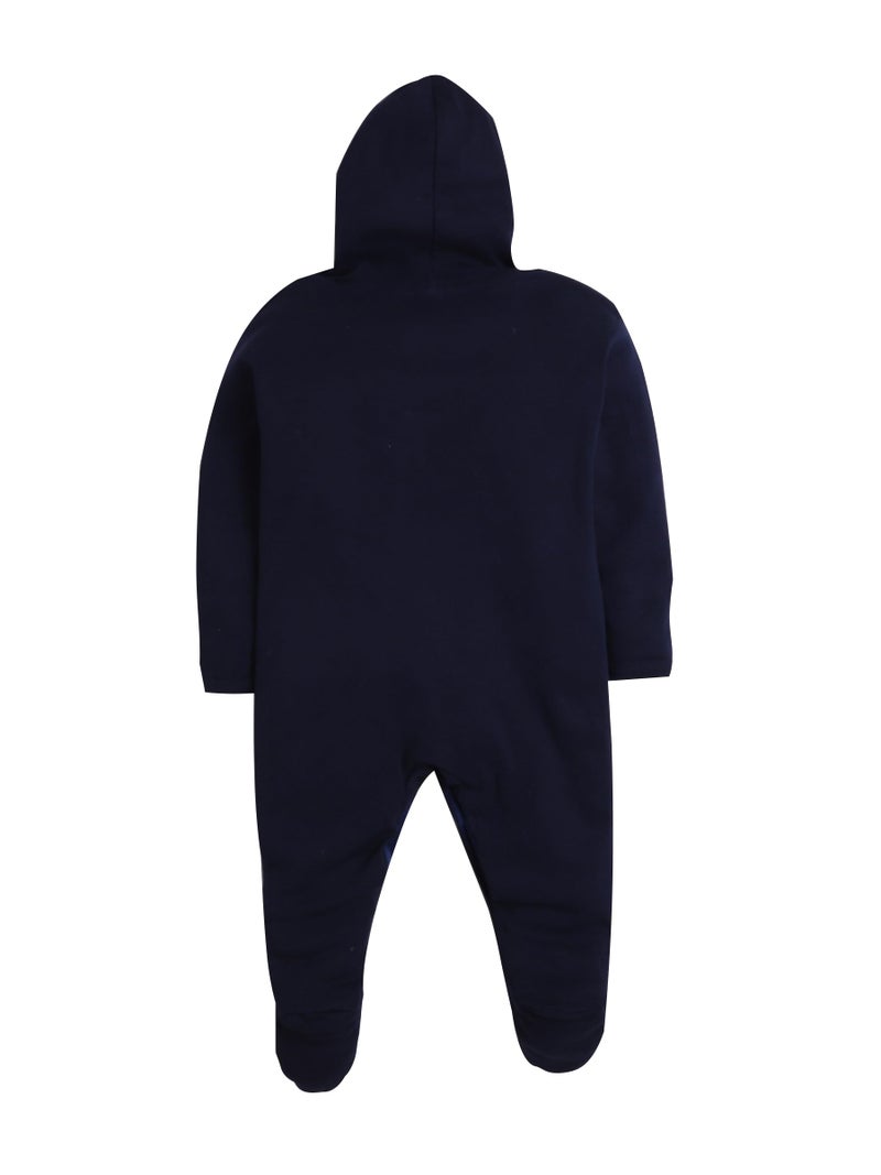 EIO 100% Cotton Hooded Rompers/Sleep Suits/Jumpsuit/Night Suits For Baby Boys & Girls, Infants, New Born Combo Pack, 0-3 Months, Black - Image 5