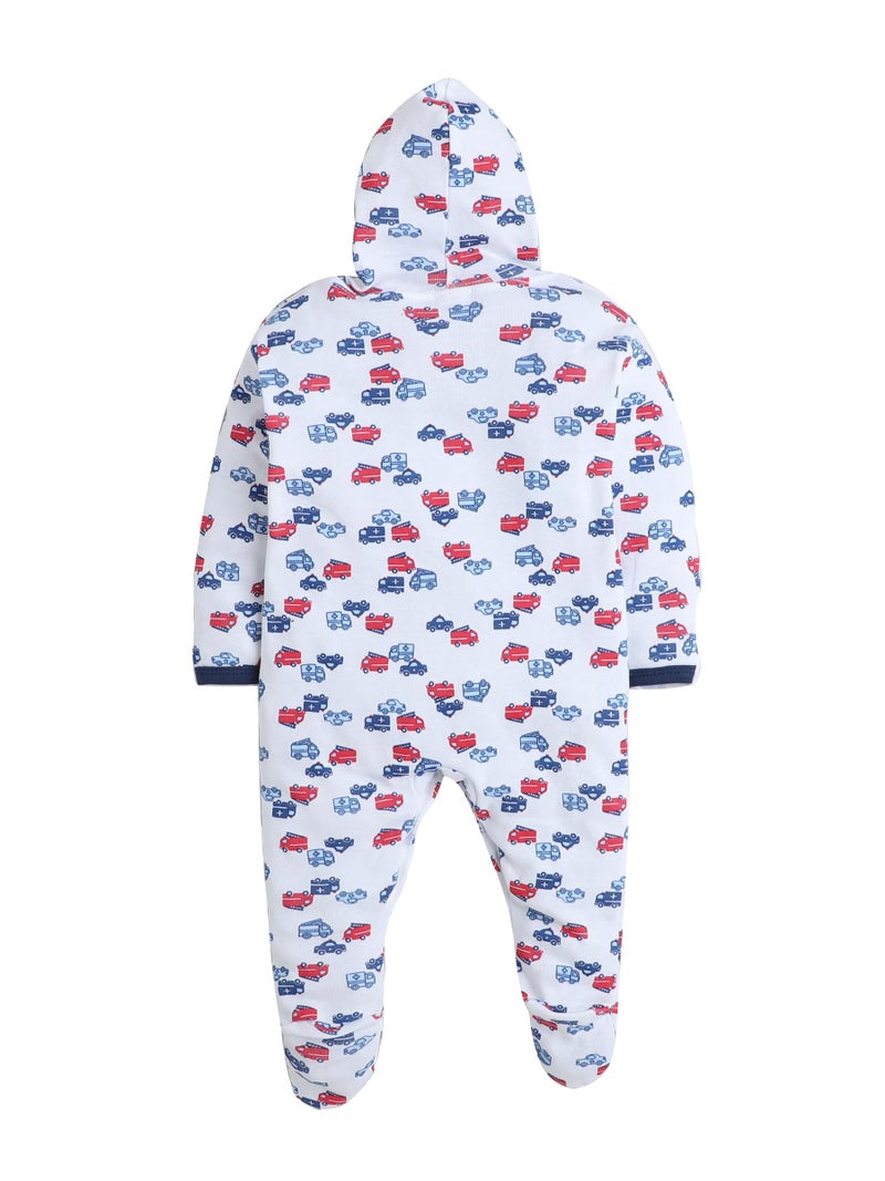 EIO 100% Cotton Hooded Rompers/Sleep Suits/Jumpsuit/Night Suits For Baby Boys & Girls, Infants, New Born Combo Pack, 0-3 Months, Black - Image 3