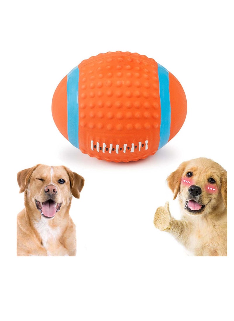 SYOSI Dog Ball Toy, Dog Chew Toys Pet Squeaky Toys with Crinkle Paper, Interactive, Chewing, and Durable Toys for Puppy Dogs and Medium Dogs Ball Orange  - Image 1