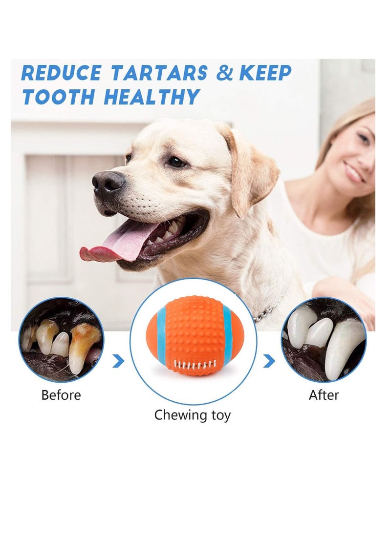 SYOSI Dog Ball Toy, Dog Chew Toys Pet Squeaky Toys with Crinkle Paper, Interactive, Chewing, and Durable Toys for Puppy Dogs and Medium Dogs Ball Orange  - Image 5