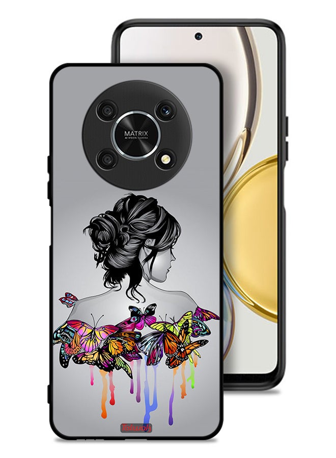 Tolwak Honor X9 5G Protective Case Cover Butterflies And Girl Abstract Art - Image 1