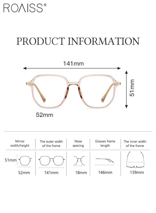 roaiss Oversized Blue Light Blocking Glasses for Men Women Transparent Lens Square Eyeglasses Frame Blue Light Filter Computer Reading Game TV Mobile Phone Glasses Fashion Anti-eye Fatigue Headache Eyewear  - Image 3