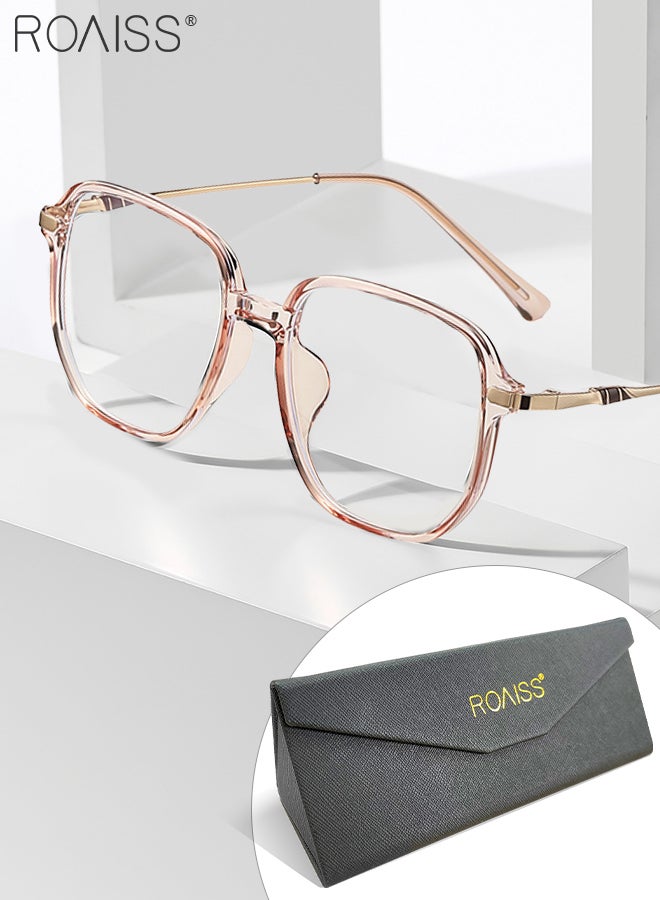 roaiss Oversized Blue Light Blocking Glasses for Men Women Transparent Lens Square Eyeglasses Frame Blue Light Filter Computer Reading Game TV Mobile Phone Glasses Fashion Anti-eye Fatigue Headache Eyewear  - Image 1