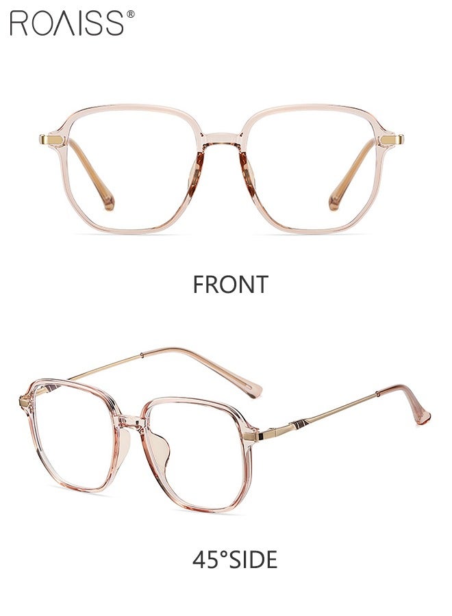 roaiss Oversized Blue Light Blocking Glasses for Men Women Transparent Lens Square Eyeglasses Frame Blue Light Filter Computer Reading Game TV Mobile Phone Glasses Fashion Anti-eye Fatigue Headache Eyewear  - Image 4
