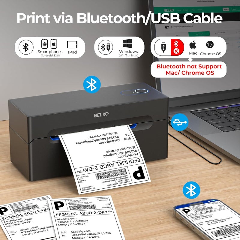 Nelko Bluetooth Thermal Shipping Label Printer, Wireless 4x6 Shipping Label Printer for Shipping Packages, Support Android, iPhone and Windows, Widely Used for Amazon, Ebay, Shopify, Etsy, USPS - Image 3