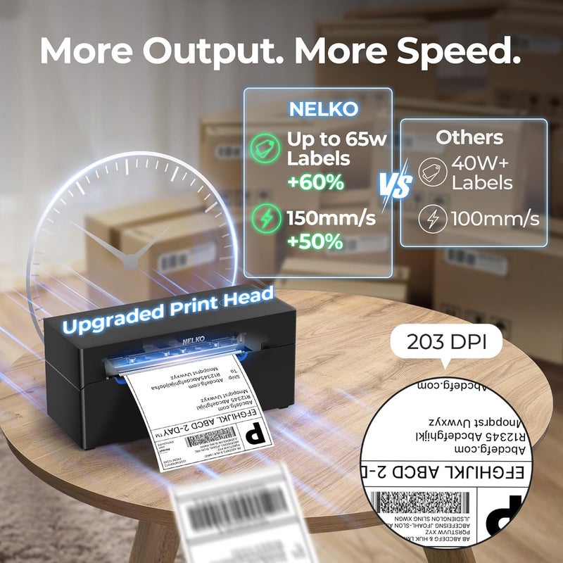 Nelko Bluetooth Thermal Shipping Label Printer, Wireless 4x6 Shipping Label Printer for Shipping Packages, Support Android, iPhone and Windows, Widely Used for Amazon, Ebay, Shopify, Etsy, USPS - Image 2