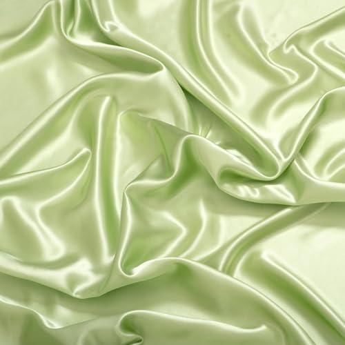 Filloxy Plain Silky Shine Satin Fabric Material for Fashion Design Stitching Multiple Use Includes Dress, Pillow Cover, Designer Cloths, Home Decor Material - 44" Hight (Green, 3 Meter) - Image 2