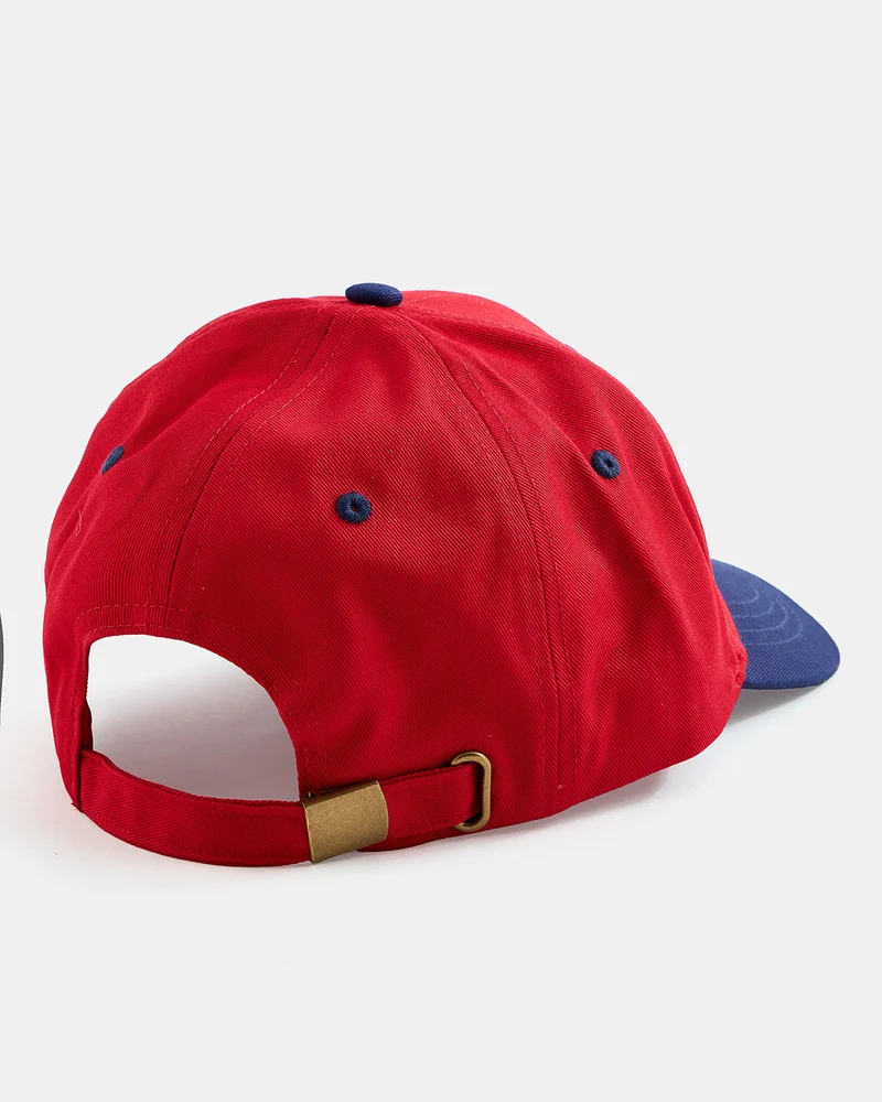 REDTAG Men Red and Navy Portugal Fan Cap