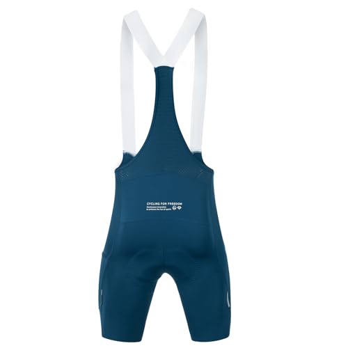 Santic Men's Cycling Bibs Shorts Cycle Wear Tights 4D Padded Bike Bicycle Shorts with Pocket Blue - Image 2