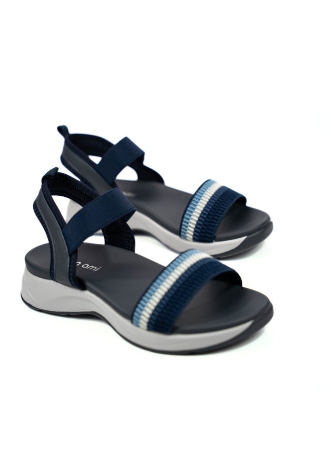 Mon Ami Women’s Comfort Platform Sandals | Lightweight Elastic Strap Walking Sandals | Cushioned Open Toe Casual Summer Footwear | Breathable Fashion Sandals for Daily Wear Travel Outdoor Use | Soft Comfort Sole Slip On Ladies Sandals - Image 4