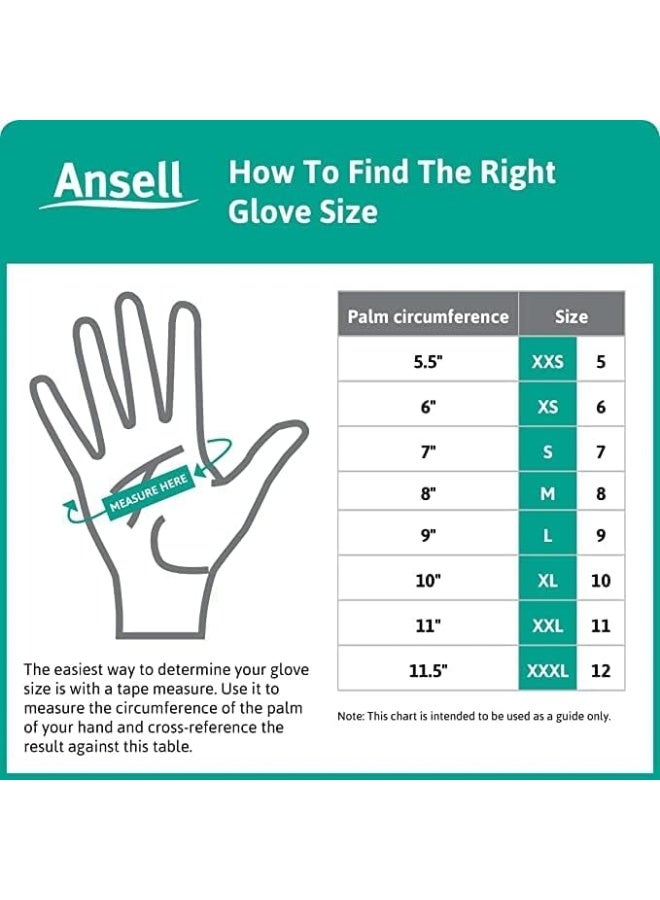 Ansell MICROFLEX SafeGrip SG-375 Extra Thick Disposable Latex Gloves for Life Sciences, Automotive w/Textured Fingertips - Med, Blue (Box of 50) - Image 5